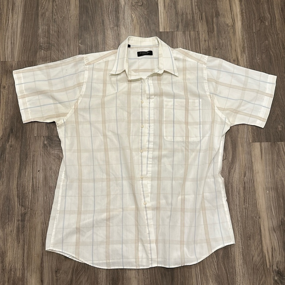 👔 Vintage Christian Dior Monsieur Plaid Button-Up Shirt